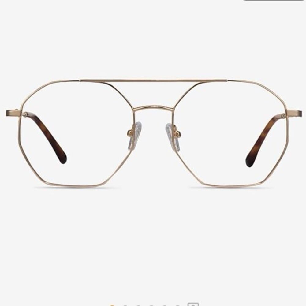 Eye Buy Direct Eight Aviator Frames Gold Metal with Purple Hard Case & Cloth